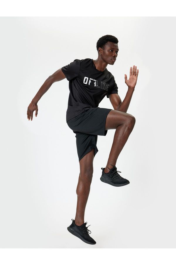 Koton Koton Sports T-Shirt Slogan Printed Crew Neck Short Sleeve