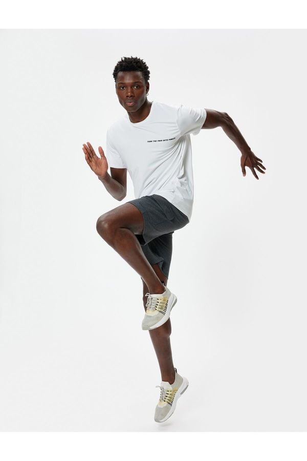 Koton Koton Sports T-Shirt Slogan Printed Short Sleeve Crew Neck