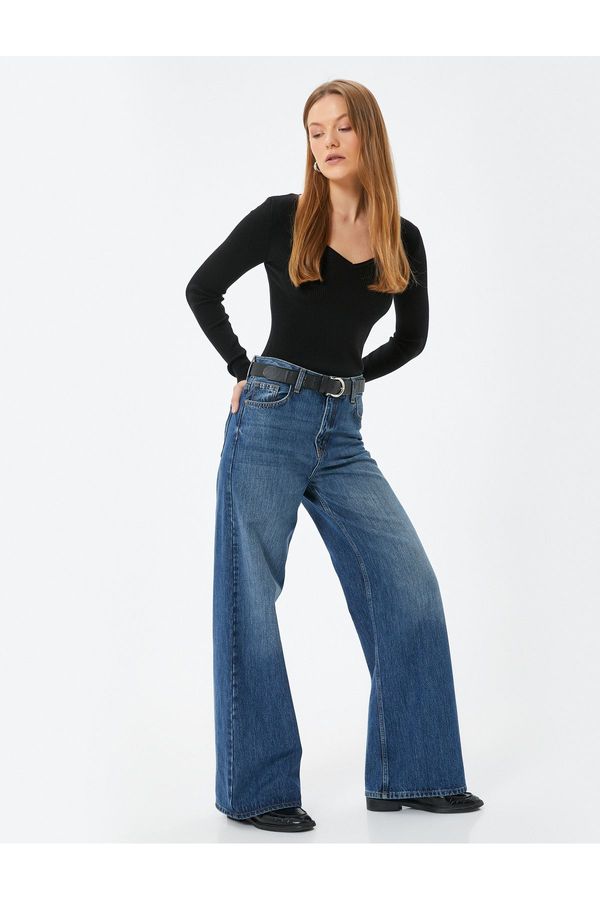 Koton Koton Square Neck Knitwear Sweater Long Sleeve