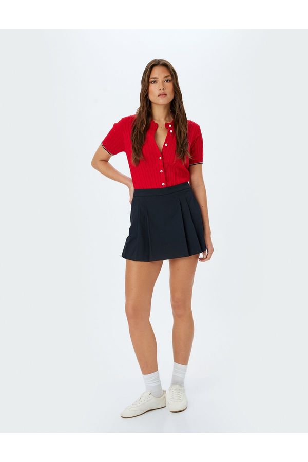 Koton Koton Standard Waist Pleated Mini Shorts Skirt