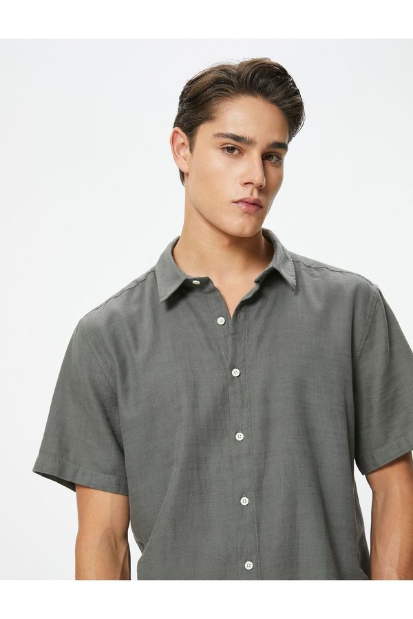 Koton Koton Summer Shirt Short Sleeve Classic Collar Buttoned Cotton