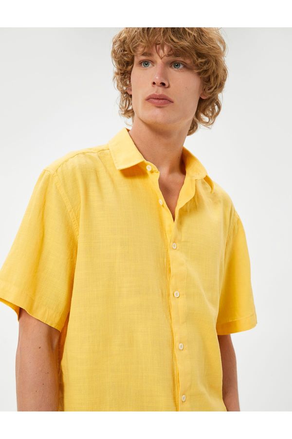 Koton Koton Summer Shirt Short Sleeve Classic Collar Buttoned Cotton