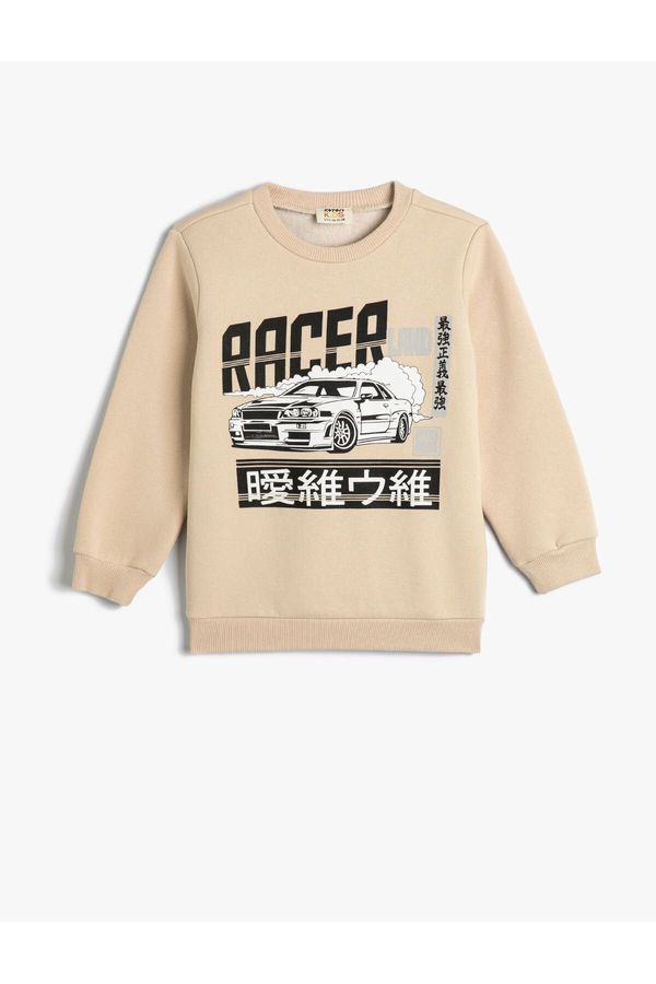 Koton Koton Sweat Racing Themed Car Printed Long Sleeve Crew Neck With Ribbon