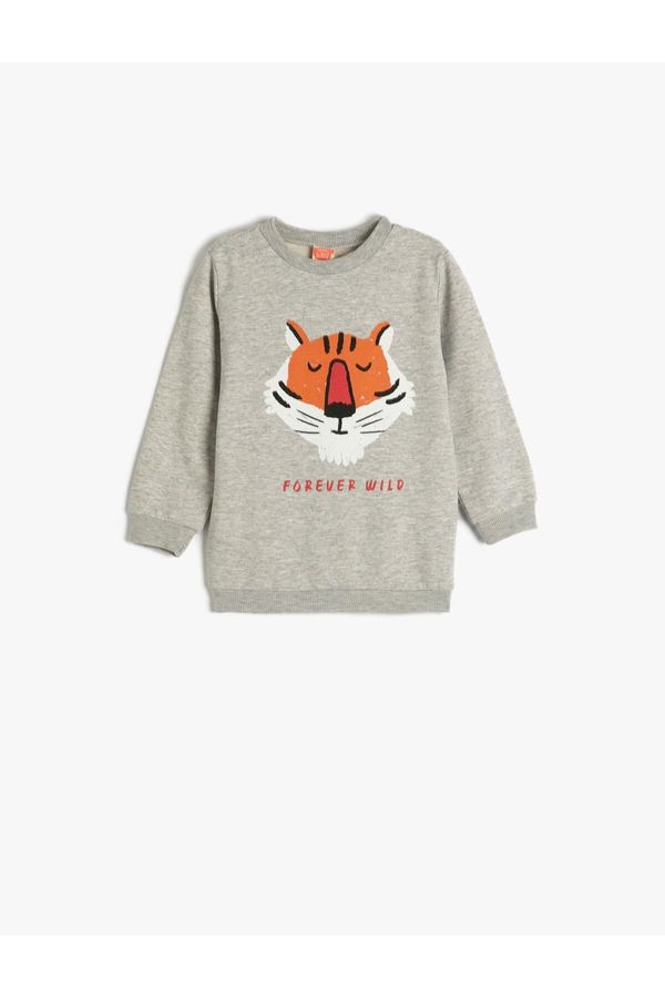 Koton Koton Sweatshirt Lion Printed Long Sleeve Crew Neck