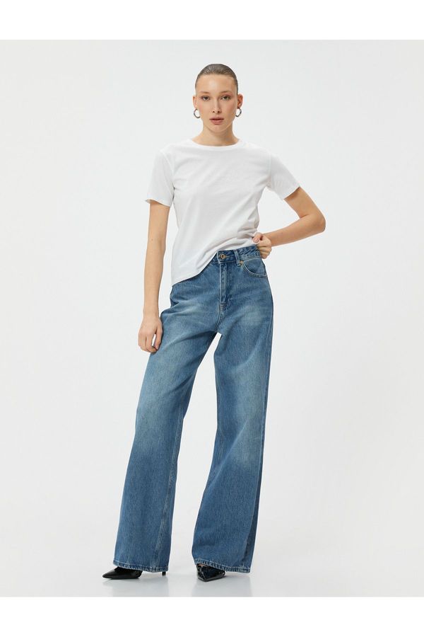 Koton Koton T-Shirt Slogan Printed Crewneck Short Sleeve Cotton