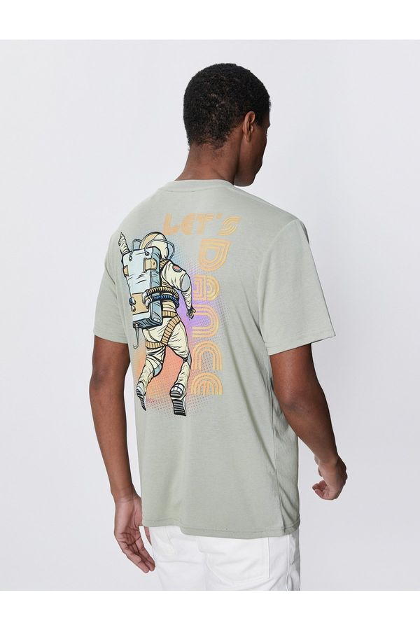 Koton Koton T-Shirt with a Print on the Back Crew Neck Cotton Short Sleeve