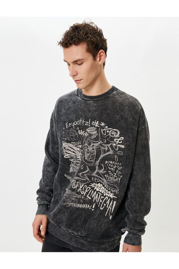 Koton Koton Tasmanian Devil Washed Oversize Sweat Licensed Printed