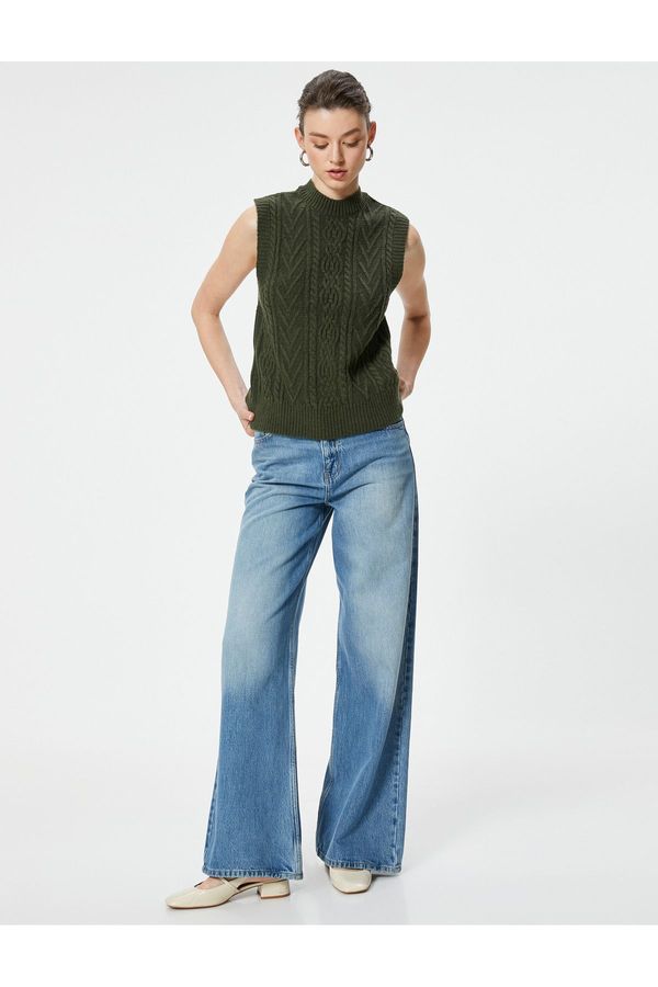 Koton Koton Textured Crew Neck Sleeveless Hair Knit Sweater