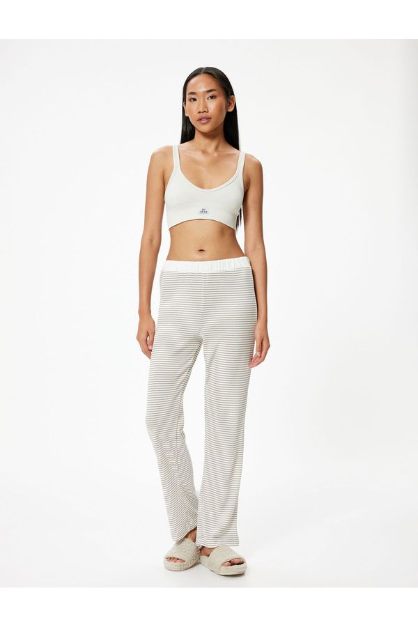 Koton Koton Textured Wide Leg Pajama Bottoms