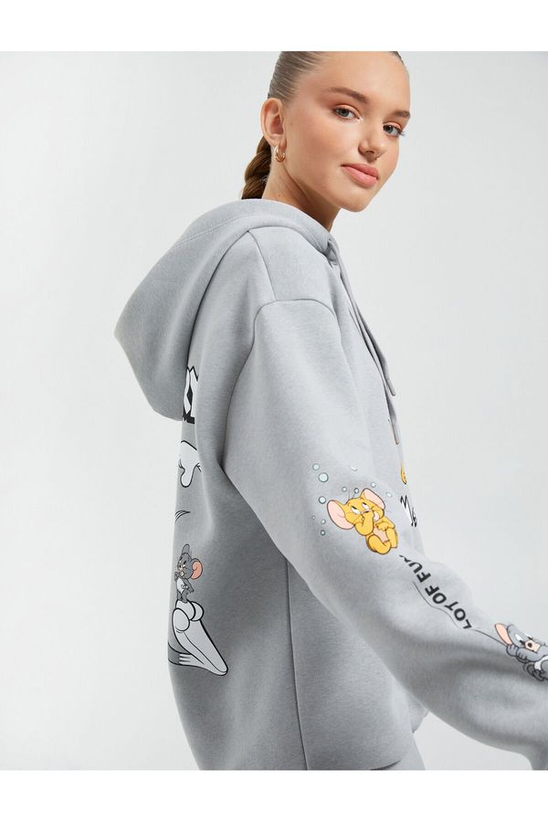 Koton Koton Tom and Jerry Hooded Sweatshirt Printed Licensed