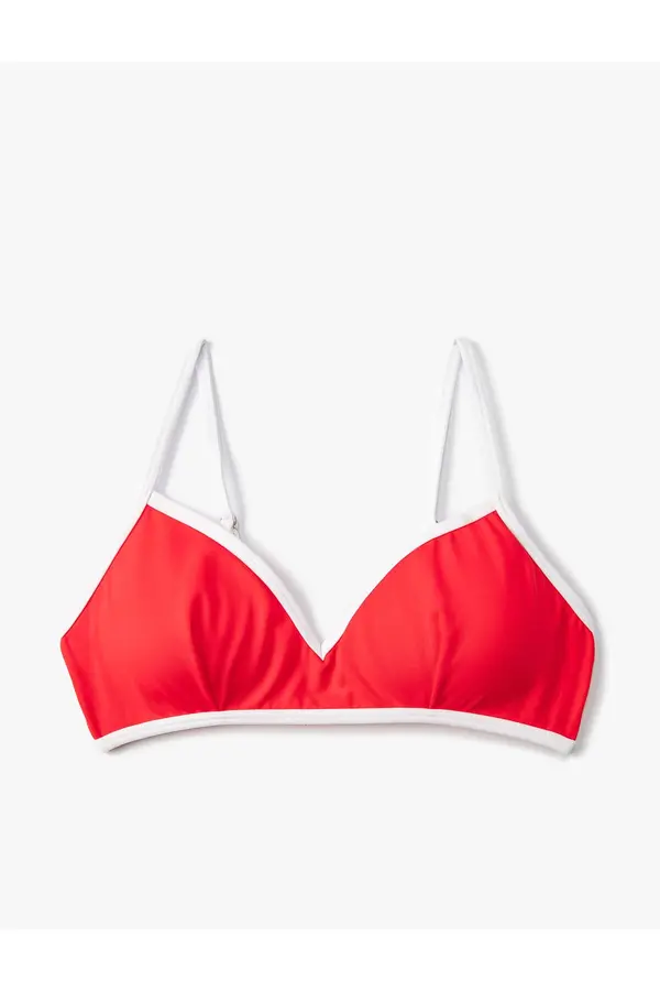 Koton Koton trikotnik Bikini vrh s cevmi podrobno prevlečen