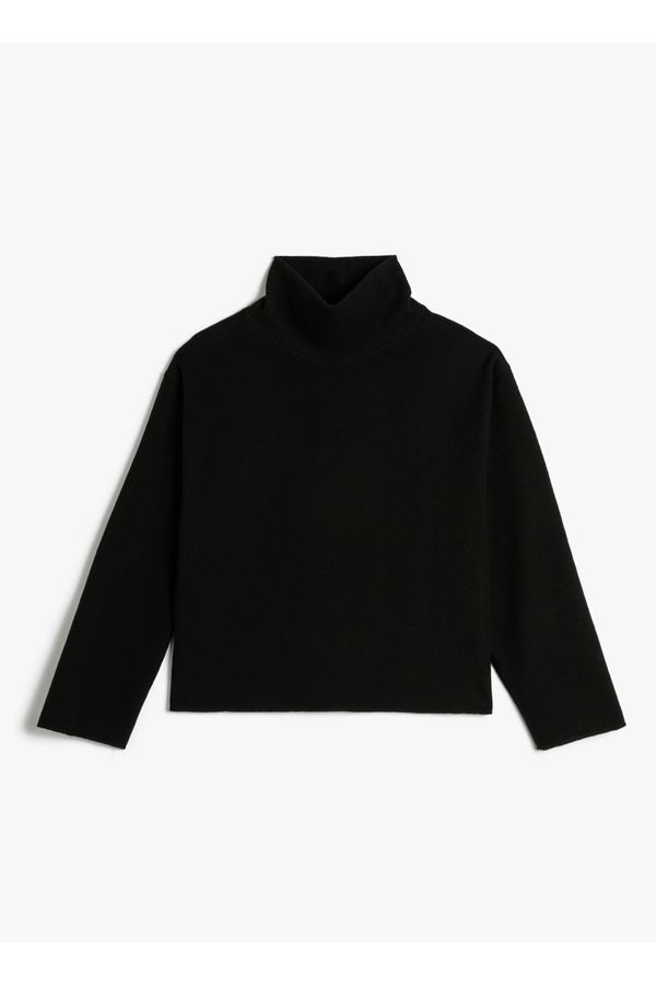 Koton Koton Turtleneck Standard navaden črni pulover ženske 4WAK30019EK