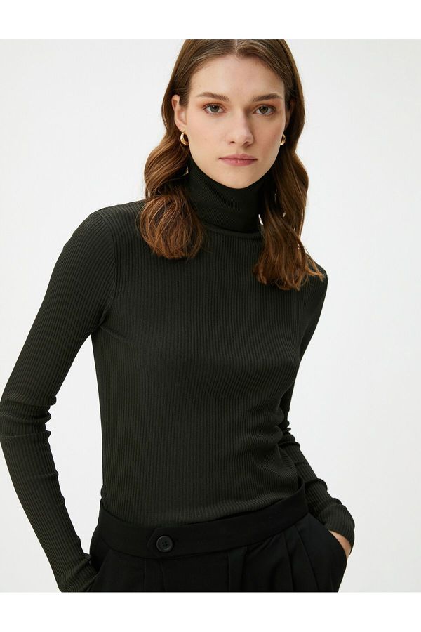 Koton Koton Turtleneck Sweater Basic Ribbed