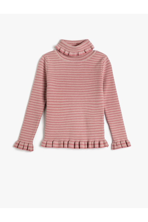 Koton Koton Turtleneck Sweater Camisole Ruffle Detailed Soft Textured