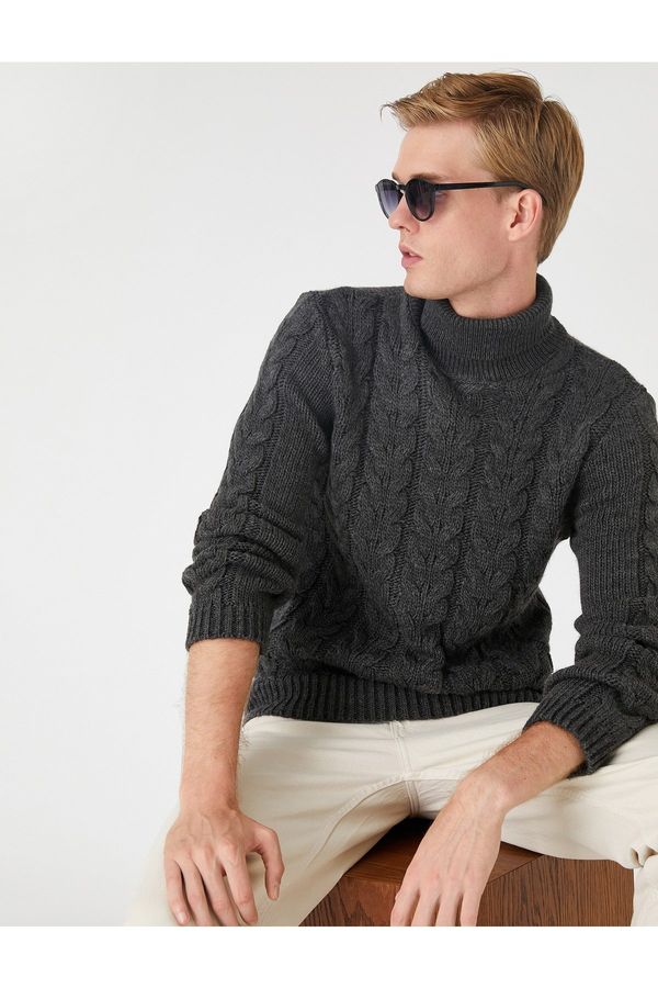 Koton Koton Turtleneck Sweater Knitted Detailed