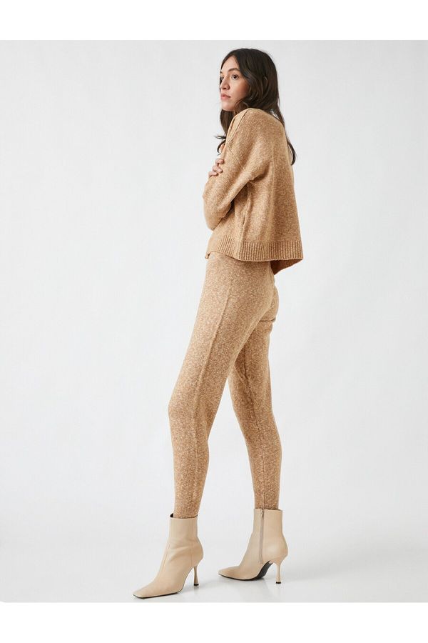 Koton Koton visok pas čipkaste pletenine jogger hlače