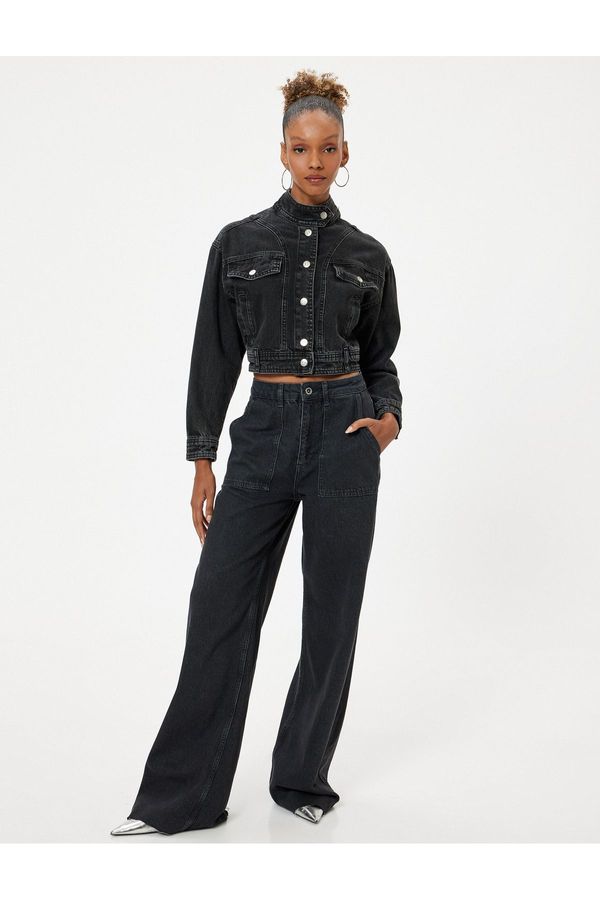 Koton Koton Wide Leg Jeans Buttoned Standard Waist Cotton - Bianca Jeans