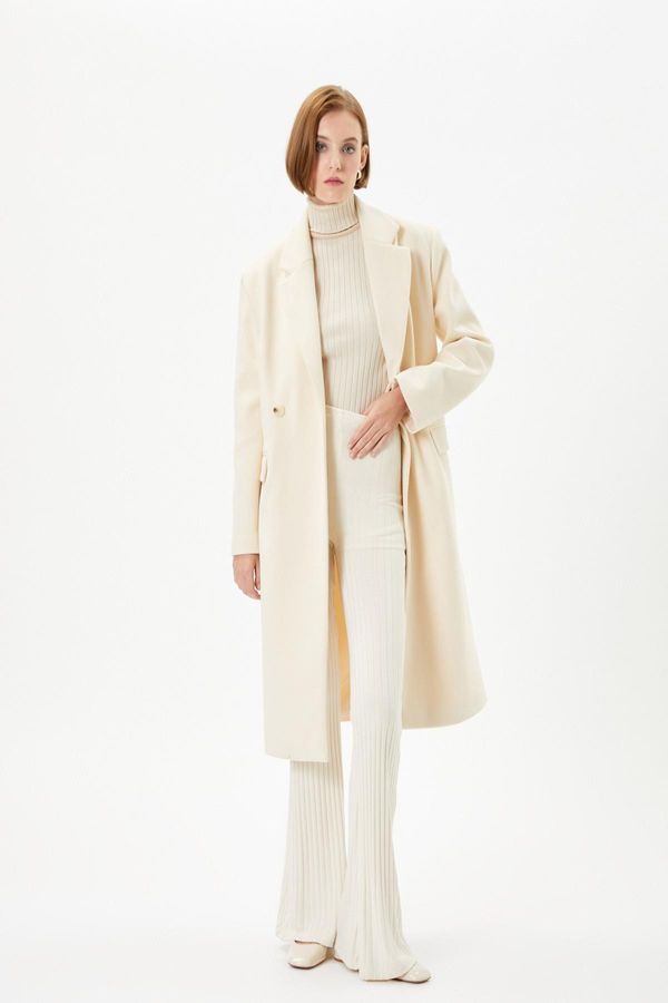 Koton Koton Women Ecru Coat