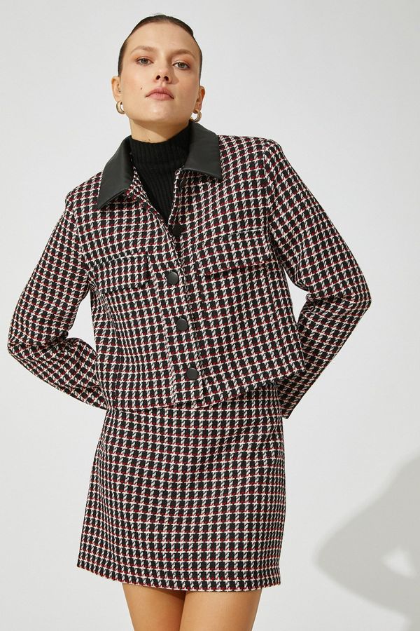 Koton Koton Women's Black Plaid Jacket