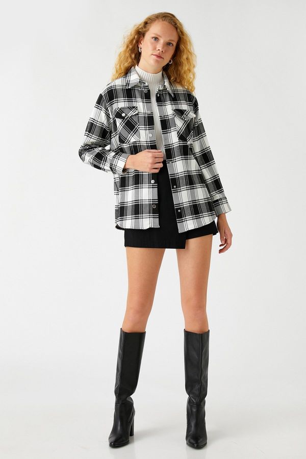 Koton Koton Women's Black Plaid Shirt