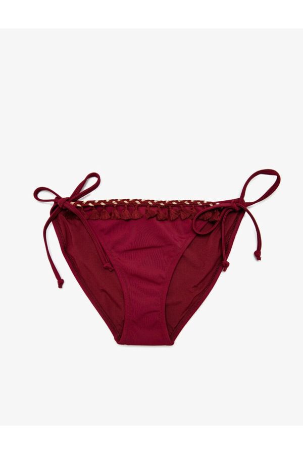 Koton Koton Women's Claret Red Bikini dno z detajlom Tassel