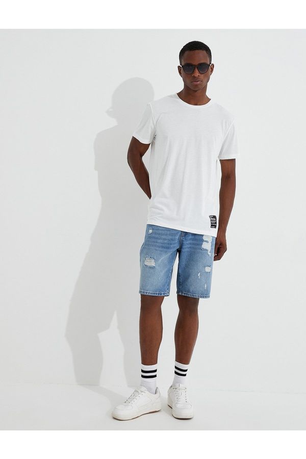 Koton Koton Worn out Denim Shorts