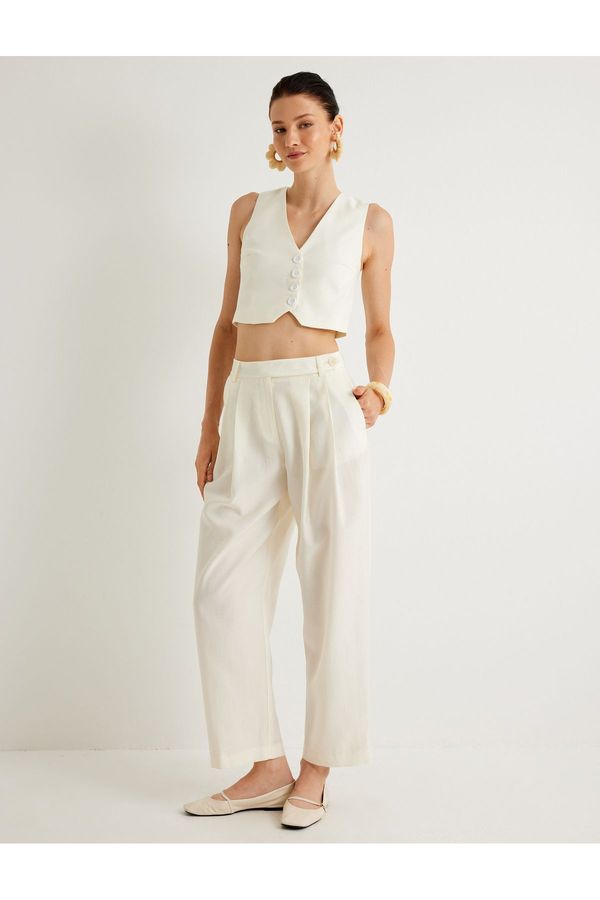 Koton Koton X Melis Ağazat - Crop Vest V Neck