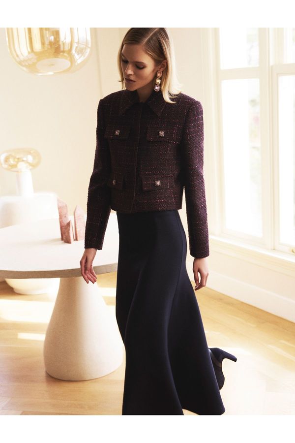 Koton Koton X Melis Ağazat - Standard Waist Fish Fit Long Knit Skirt