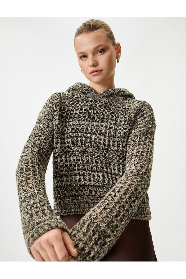 Koton Koton X Şahika Ercümen - Hooded Openwork Knitted Sweater