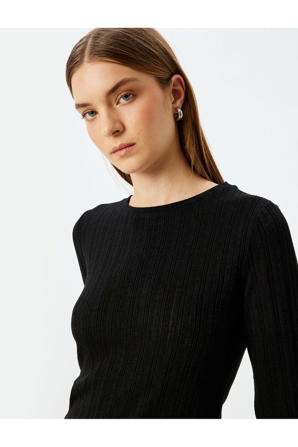 Koton Koton X Zeynep Bastık - Long Sleeve Crew Neck Textured Blouse