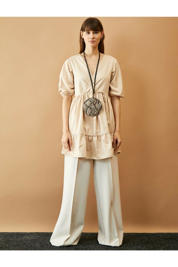 Koton Koton ženska obleka Ecru