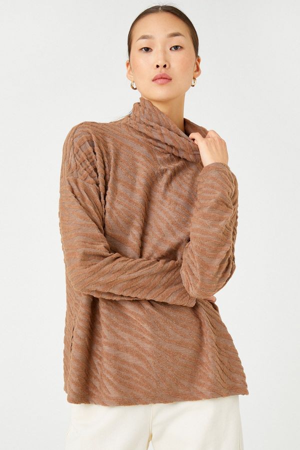 Koton Koton ženski rjavi pulover