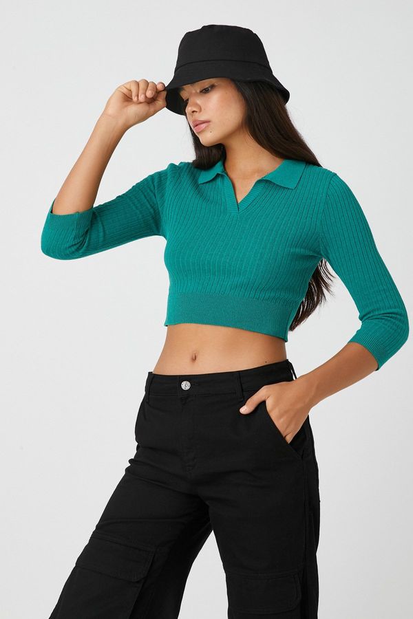 Koton Koton ženski zeleni pulover