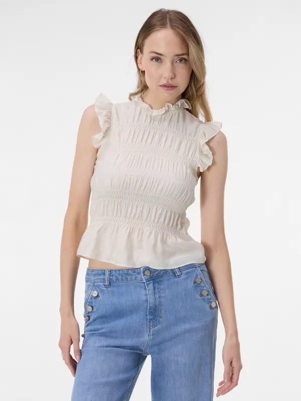 Orsay Krem bluza z ovratnikom ORSAY
