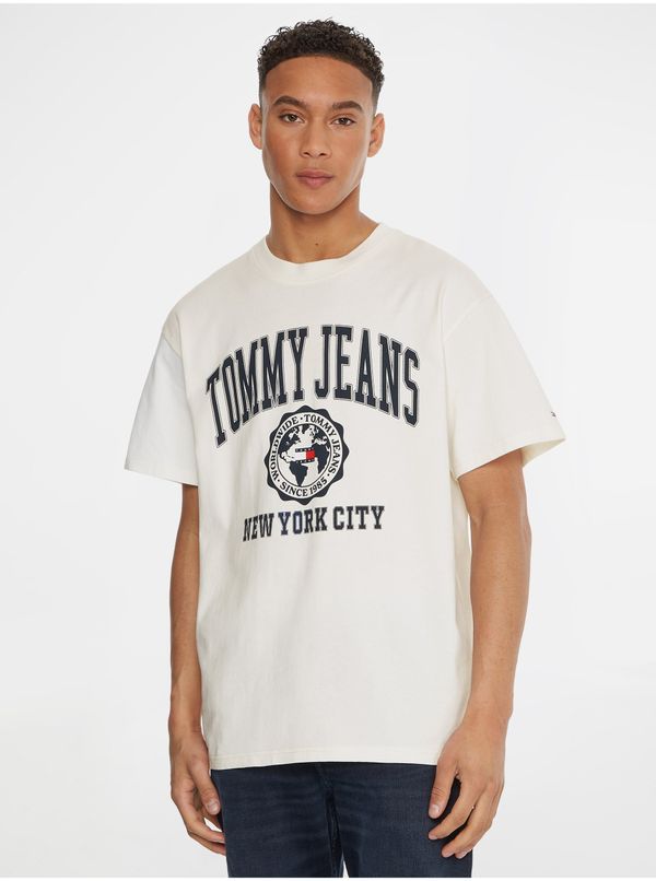 Tommy Hilfiger Kremna moška majica Tommy Jeans - moški
