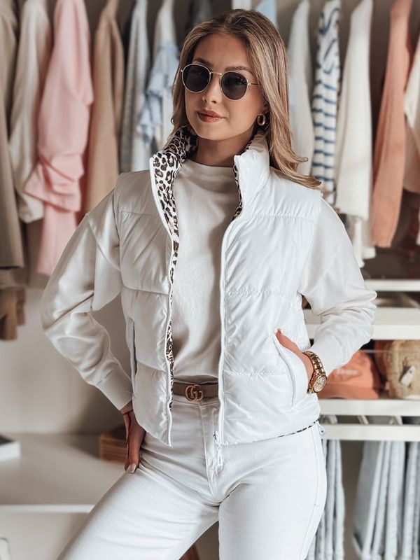 DStreet Krótka kamizelka damska dwustronna CHIPUFF biała Dstreet