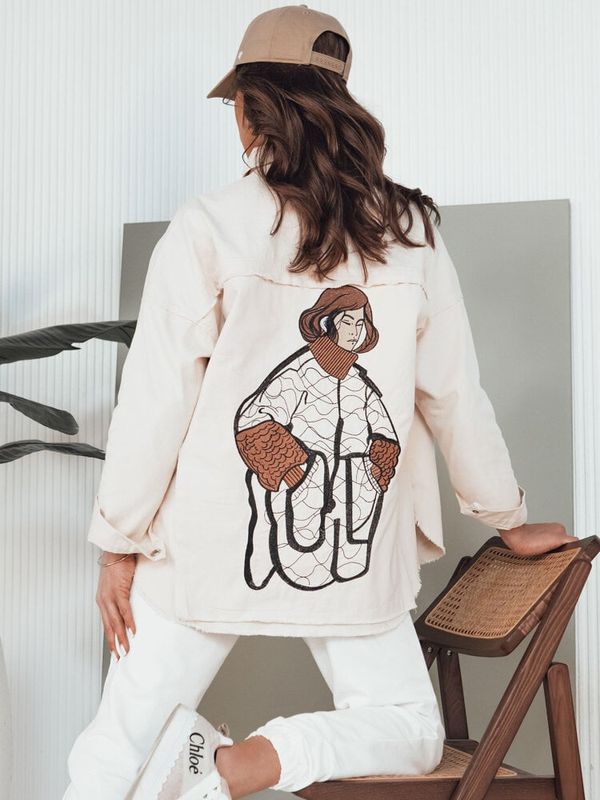 DStreet Kurtka damska jeansowa DAMIRAKS jasnobeżowa Dstreet