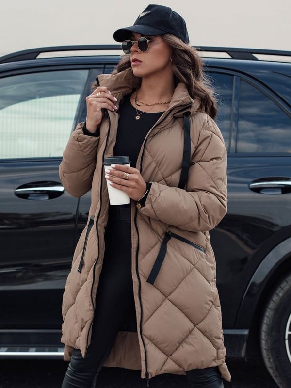 DStreet Kurtka damska oversize MELODY ciemnobeżowa Dstreet