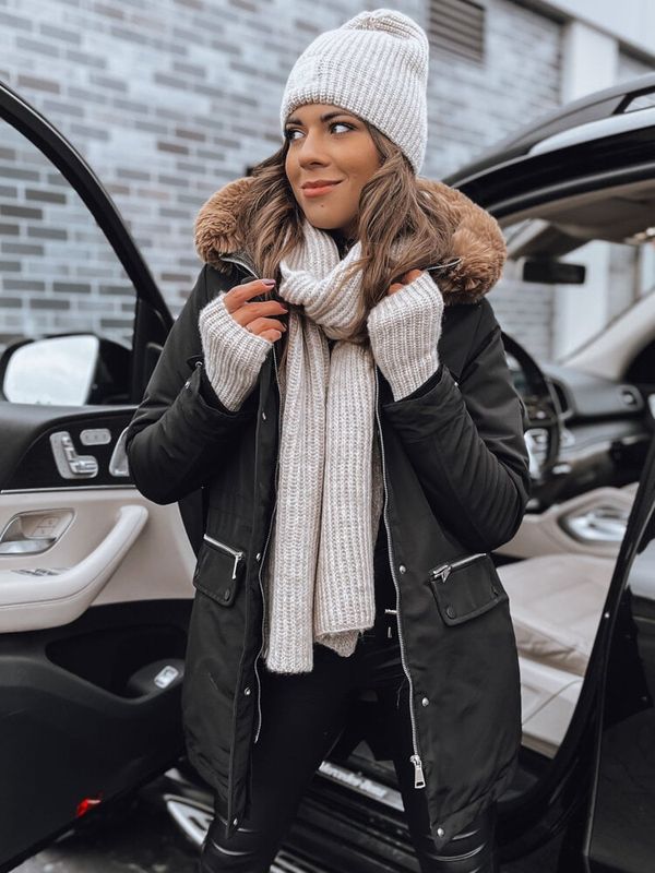 DStreet Kurtka damska parka SNOWFALL czarna Dstreet
