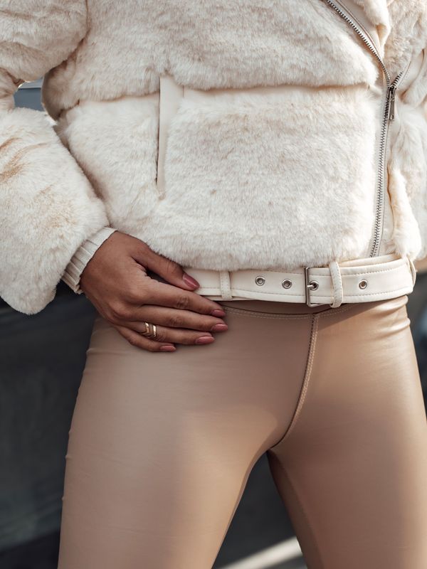 DStreet Kurtka damska SAVARA zimowa futerkowa beżowa Dstreet