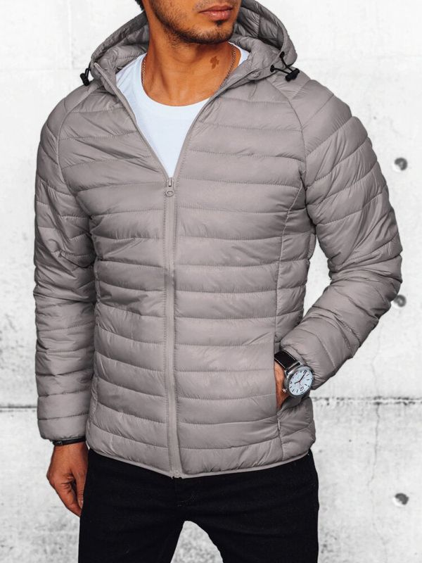 DStreet Kurtka męska przejściowa pikowana jasnoszara Dstreet