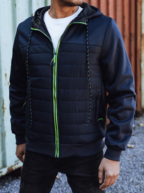 DStreet Kurtka męska przejściowa pikowana z kapturem granatowa Dstreet