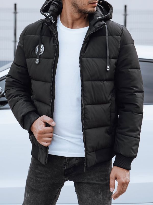 DStreet Kurtka męska zimowa pikowana z kapturem czarna Dstreet