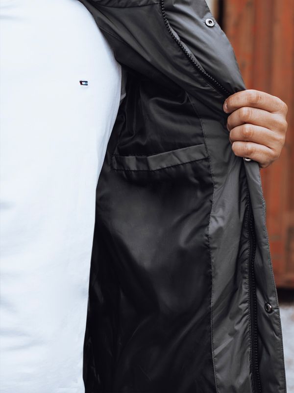 DStreet Kurtka męska zimowa z odpinanym kapturem szara Dstreet