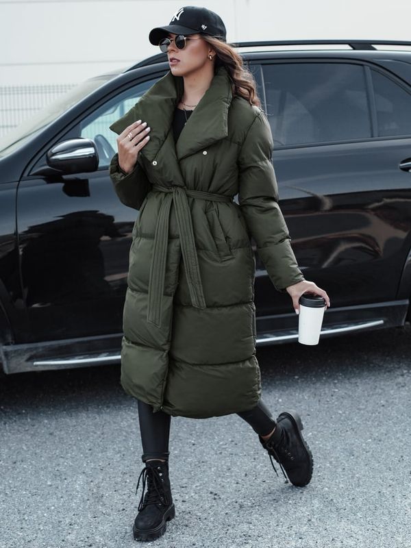 DStreet Kurtka pikowana damska płaszcz FAVI zielona Dstreet