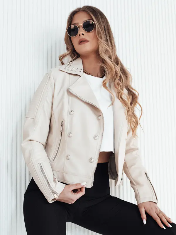 DStreet Kurtka skórzana damska TRUCCO beżowa Dstreet