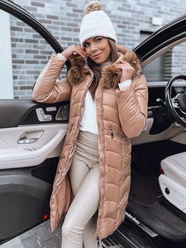 DStreet Kurtka zimowa damska STELLAR kamelowa Dstreet