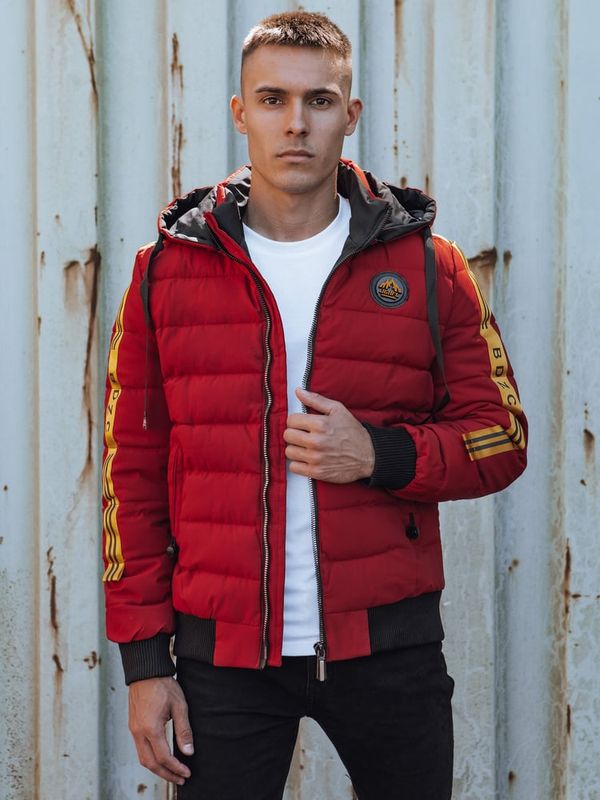 DStreet Kurtka zimowa męska pikowana bordowa Dstreet