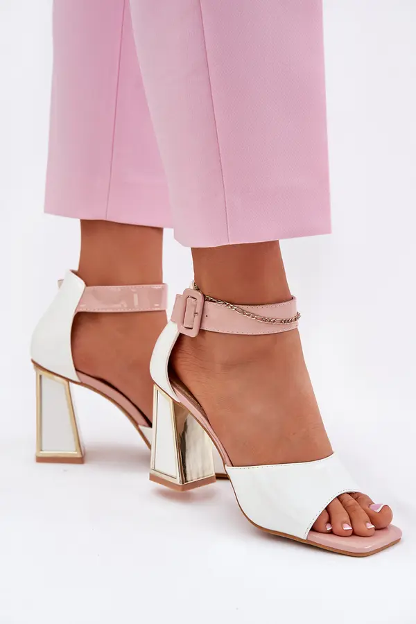 VINCEZA Lacquered Women's Sandals On Heel Vinceza