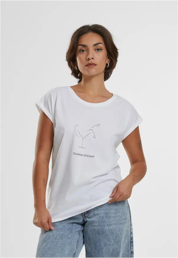Mister Tee Ladies Cocktail O'Clock Tee white